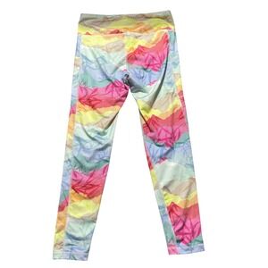Pro Player Womens Abstract Mountain Print Athletic Leggings Multi Color Small